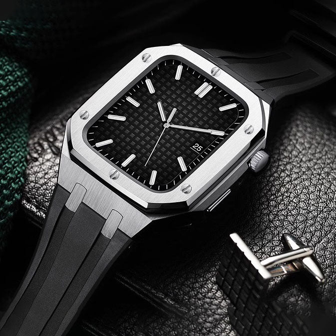 AP9006 Silicone Strap and Stainless Steel Case Upgrade Kit for Apple Watch