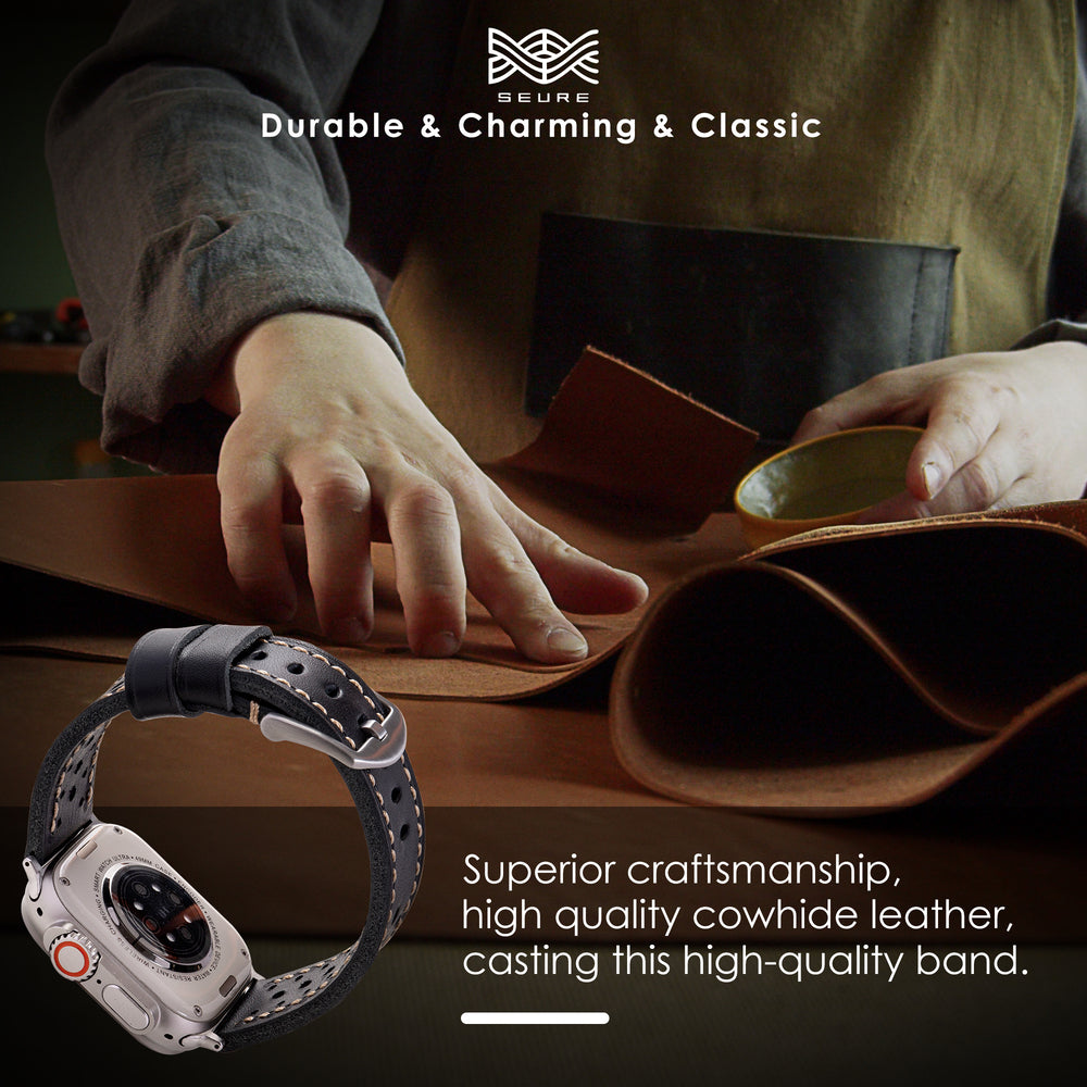 Classic Leather Racing Strap for Apple Watch