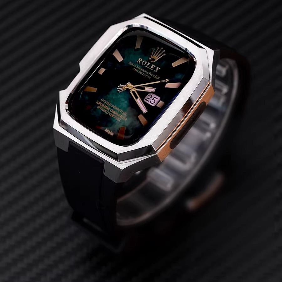 Apple Watch Stainless Steel Case with Rubber Strap
