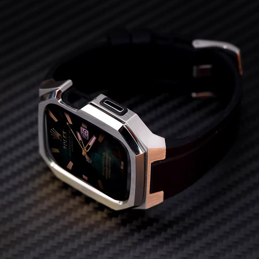 Apple Watch Stainless Steel Case with Rubber Strap
