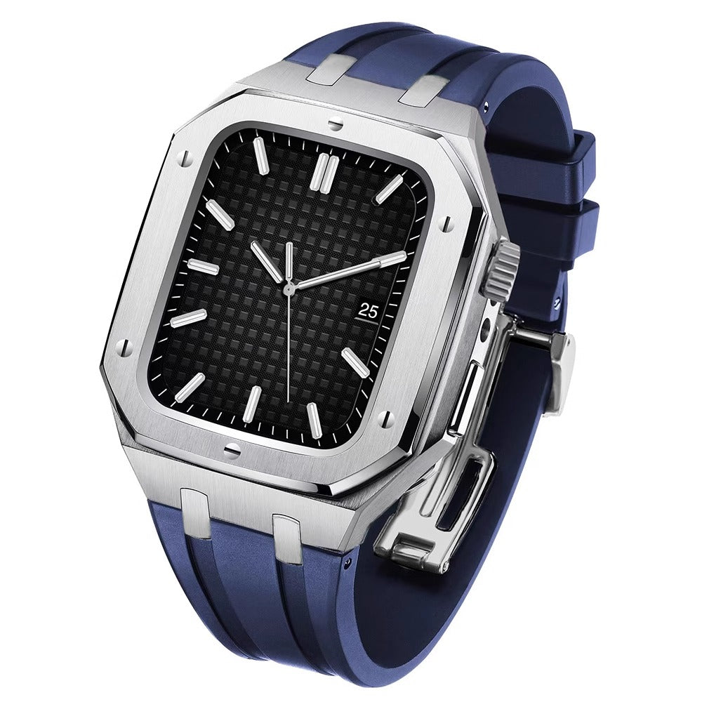 AP9006 Silicone Strap and Stainless Steel Case Upgrade Kit for Apple Watch