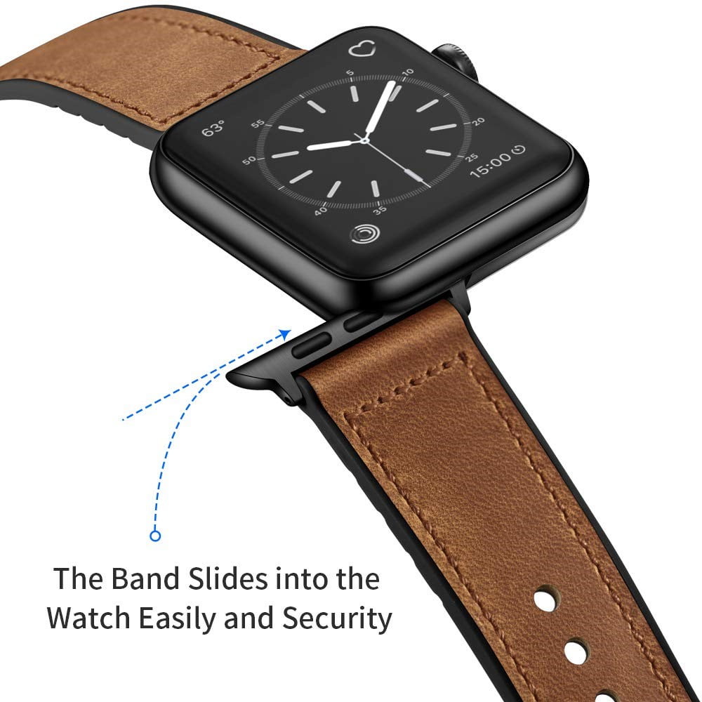 Apple Watch Band in Leather and Silicone