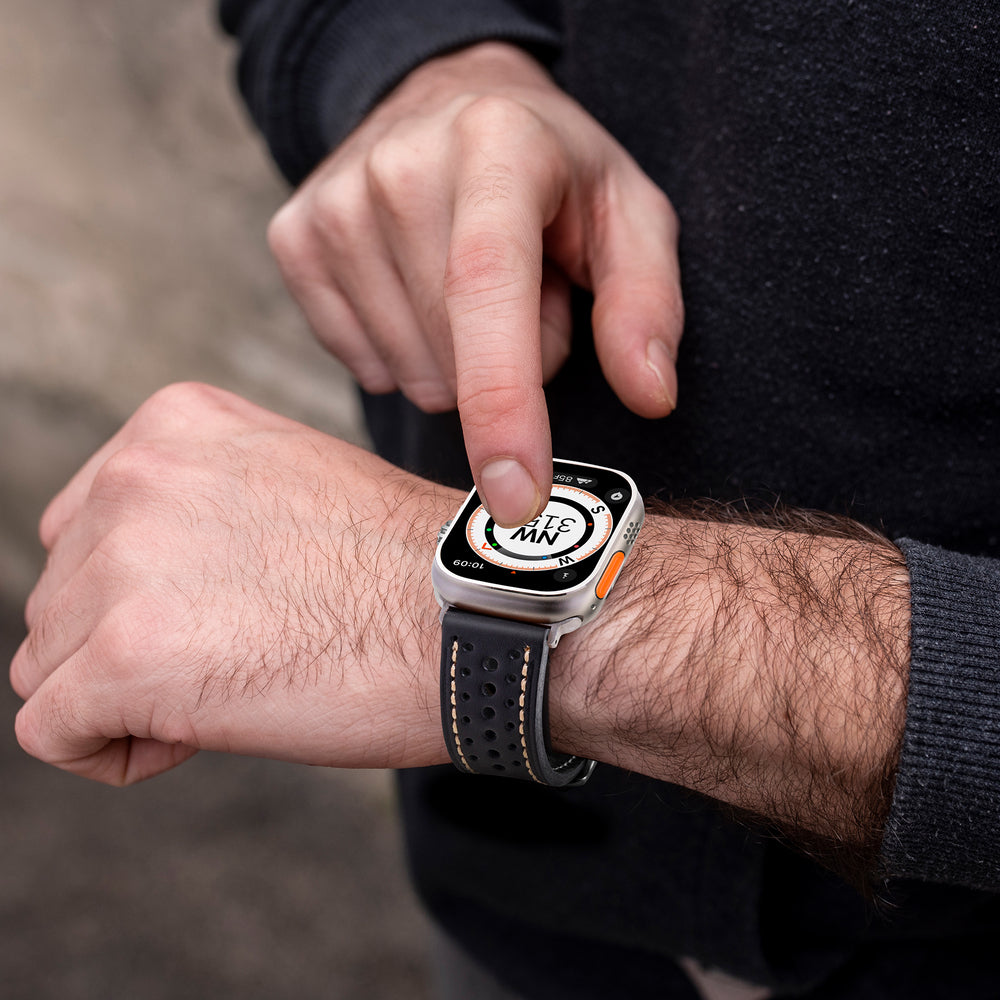 Classic Leather Racing Strap for Apple Watch